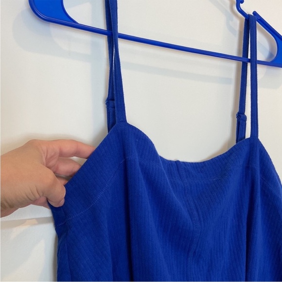 Free People blue thong tank bodysuit top- EUC - Picture 5 of 8